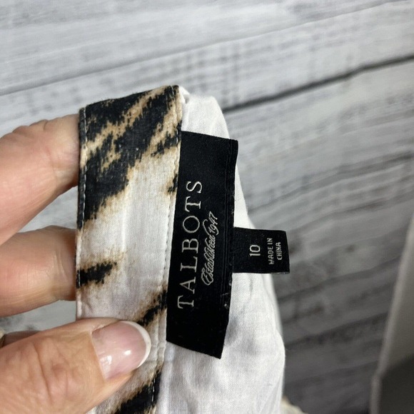 Talbots Skirt size 10 Black Gold Tiger Knee A Line Pleated Modest Career Church - Picture 10 of 10